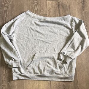 SHEIN Light Gray Off-Shoulder Sweatshirt